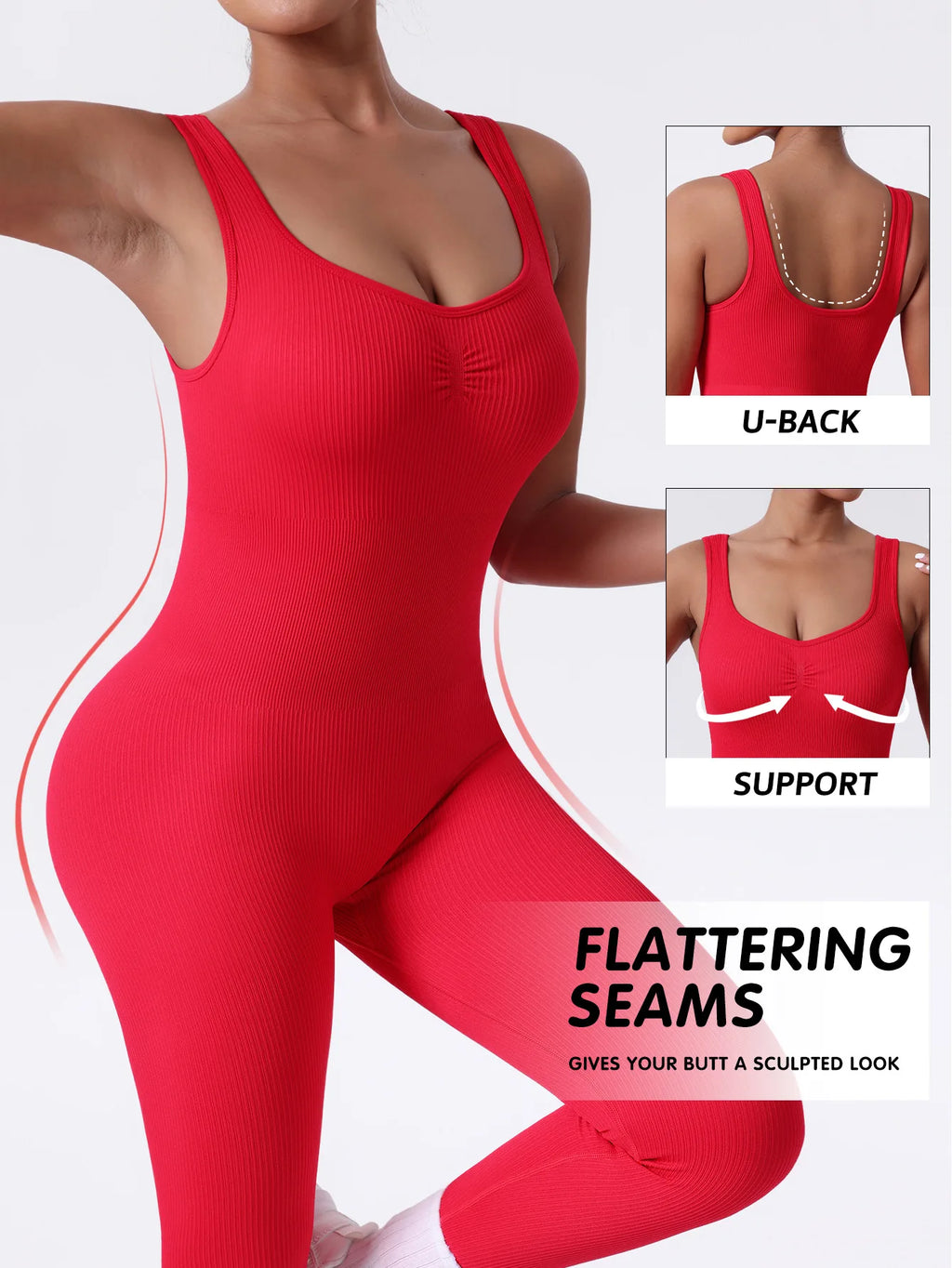 Women'S V-Neck Seamless Solid Color Yoga Jumpsuits One Piece Tummy Control Rompers Sports Fitness Sportwear Streetwear